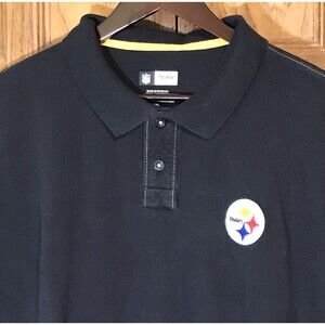 Pittsburgh Steelers NFL Team Apparel Men's 2XL Black - Gold Stitching Polo Shirt